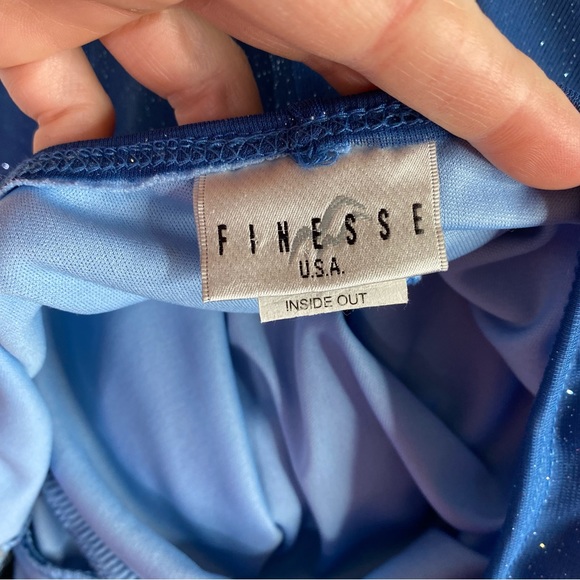 Vintage Finesse Blue Glittery Halter Cocktail Dress - Picture 4 of 10